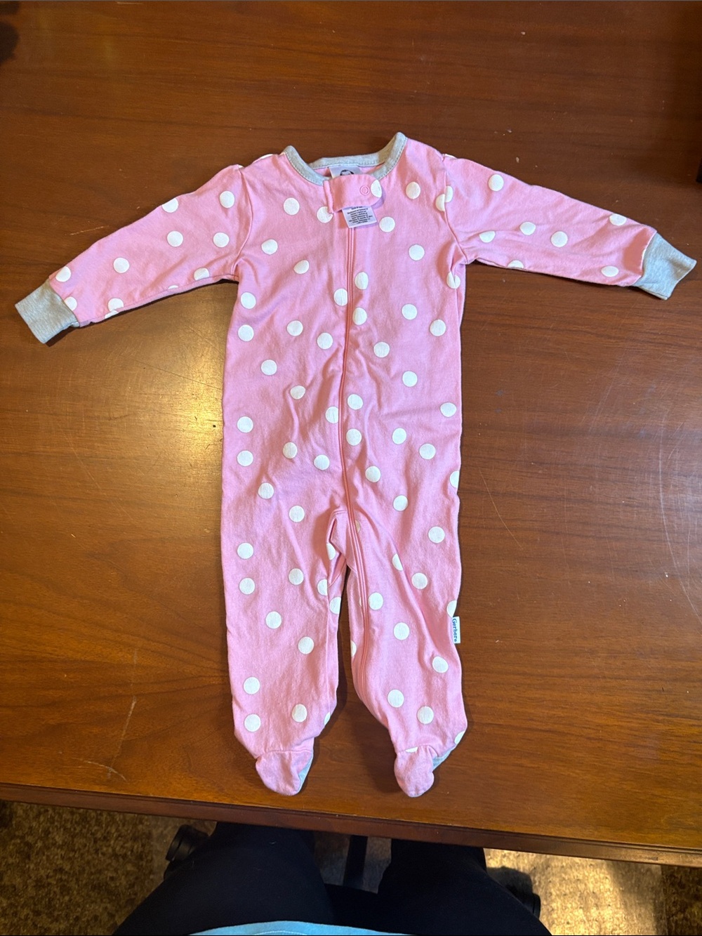 Gerber Pink Polka Dot Footed One-Piece